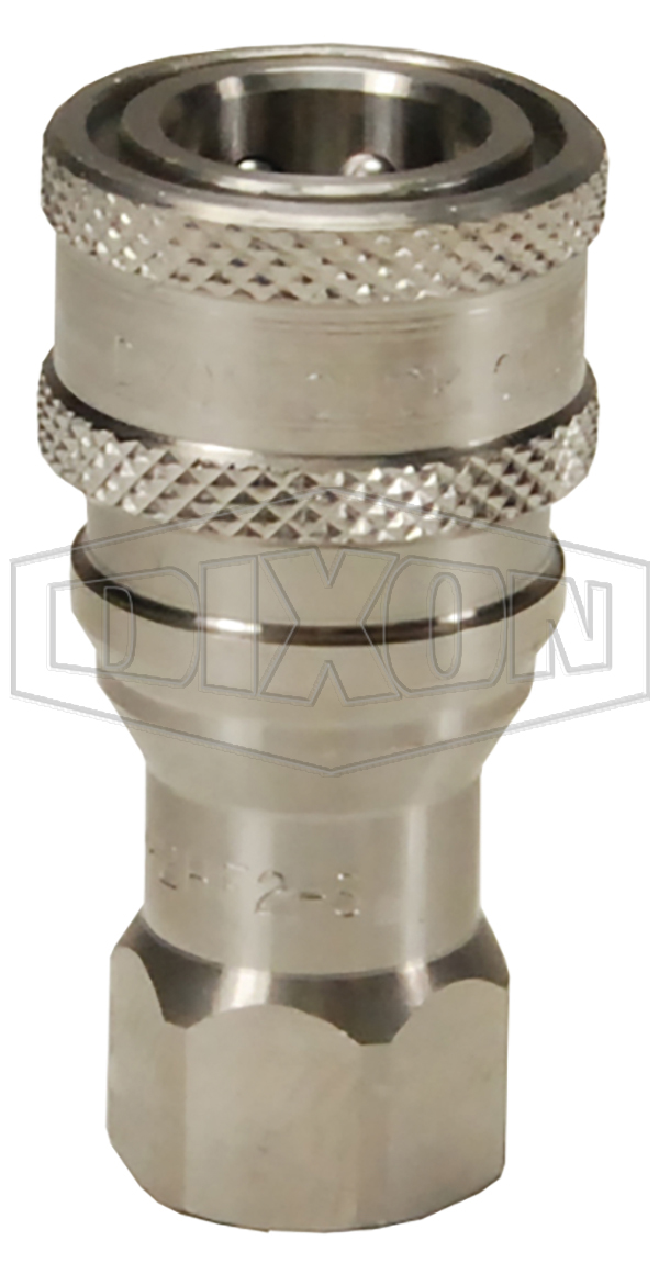 DQC H-Series ISO-B Poppet Valve Female Threaded Coupler